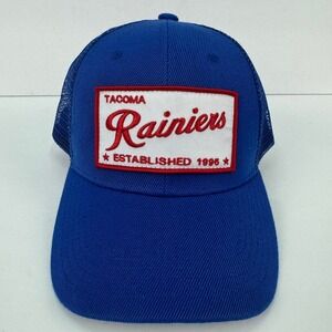 Tacoma Rainiers Baseball Cap Trucker Hat Mesh Blue Established 1995